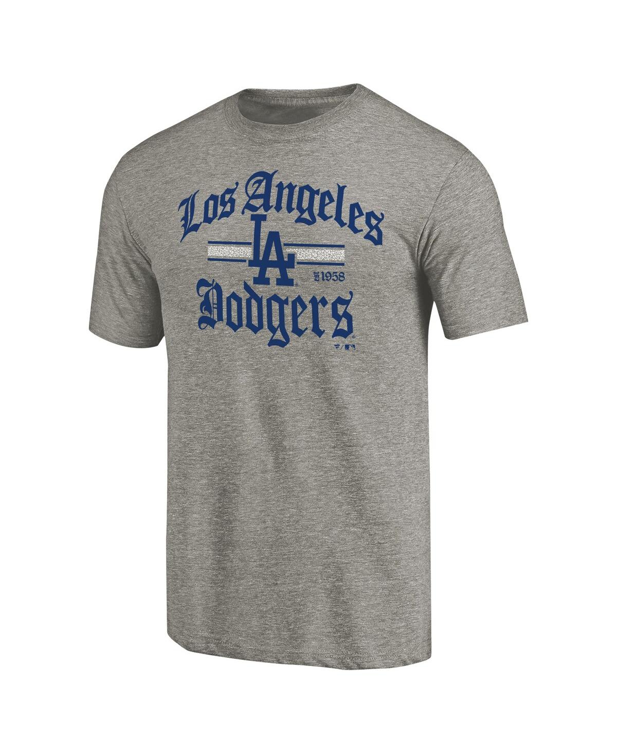 Fanatics Men's Ash Los Angeles Dodgers Hometown Collection Olde La T-shirt In Gray