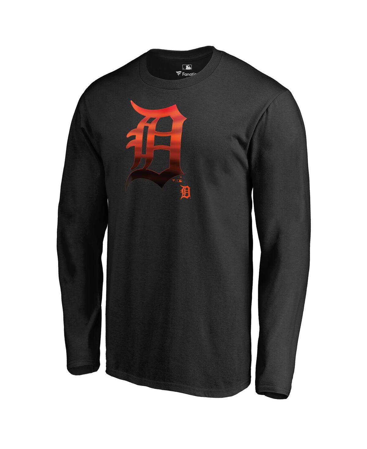 Fanatics Men's Black Detroit Tigers Midnight Mascot Long Sleeve T-shirt In Black