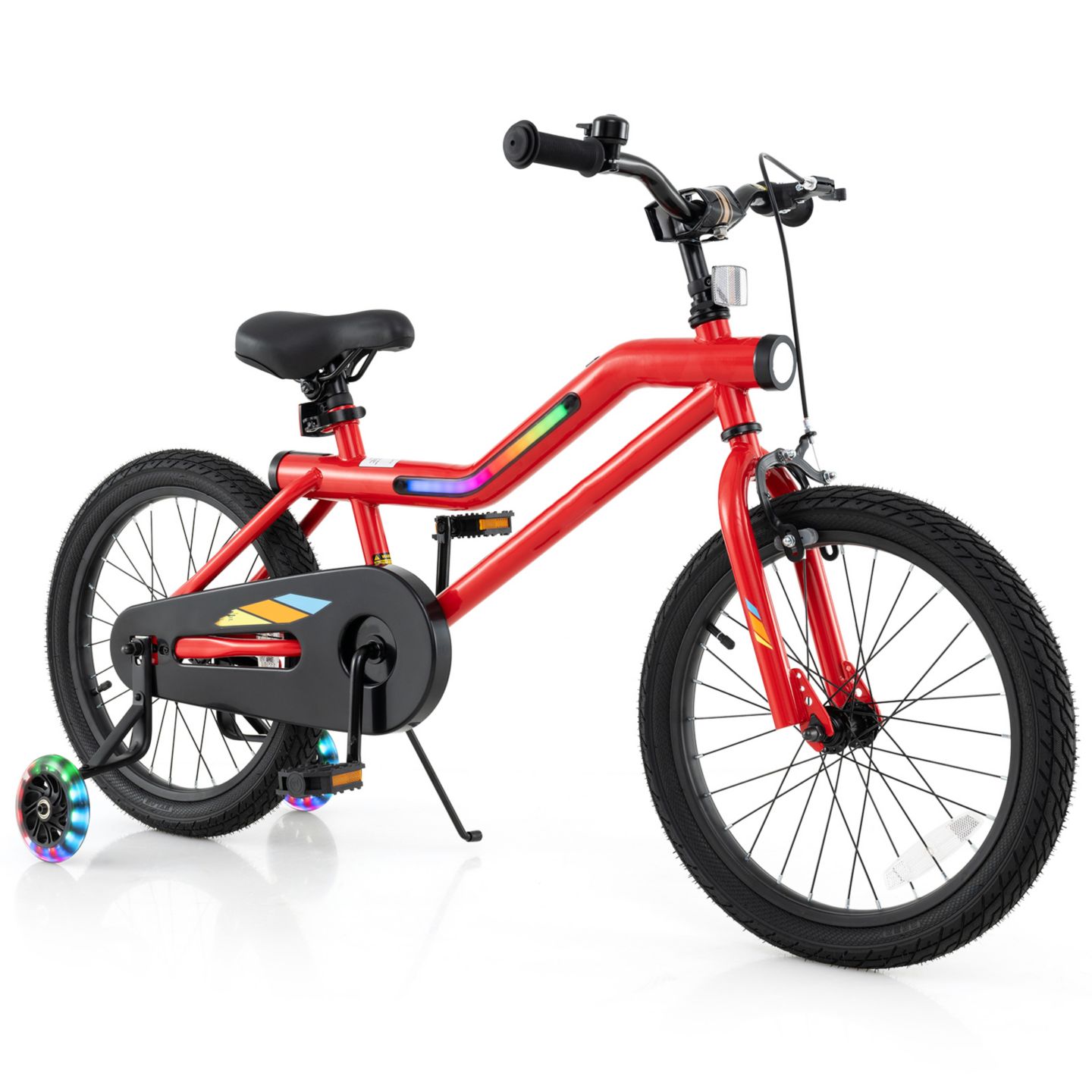 Детская игрушка Slickblue Kids' Bike with LED Lights & Adjustable Seat and Handlebars, от 4 лет, цвет: Красный — фото 1