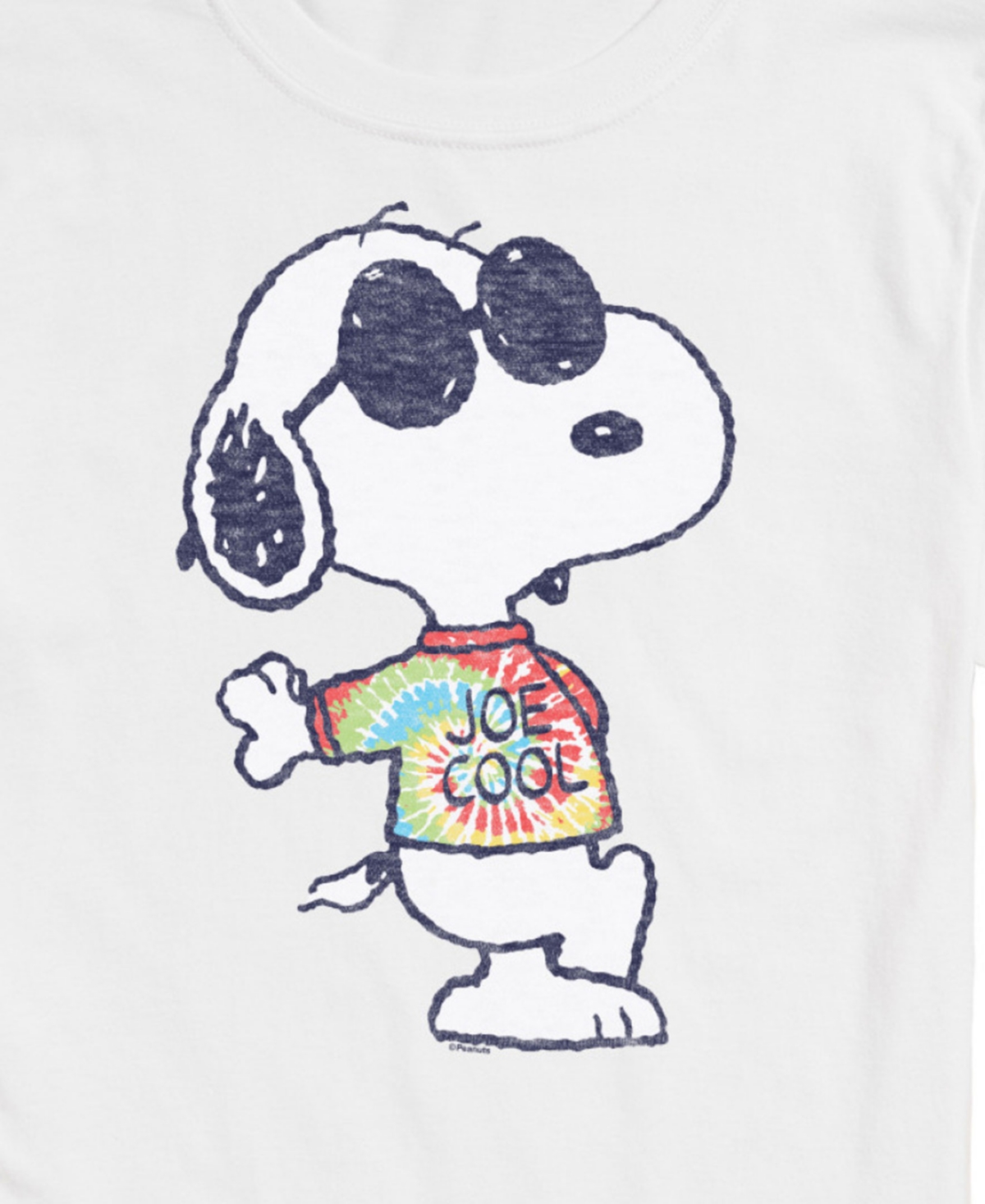 Airwaves Men's Peanuts Joe Cool Tie Dye Short Sleeve T-shirt In White