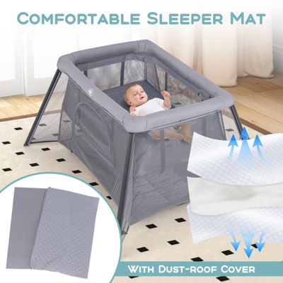 Foldable Baby Playpen with Safety Sides, 2-in-1 Design for Secure Playtime