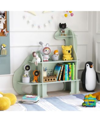 3-Tier Dinosaur Kids Bookshelf for Children, Perfect for Storing Books and Toys in a Fun Design