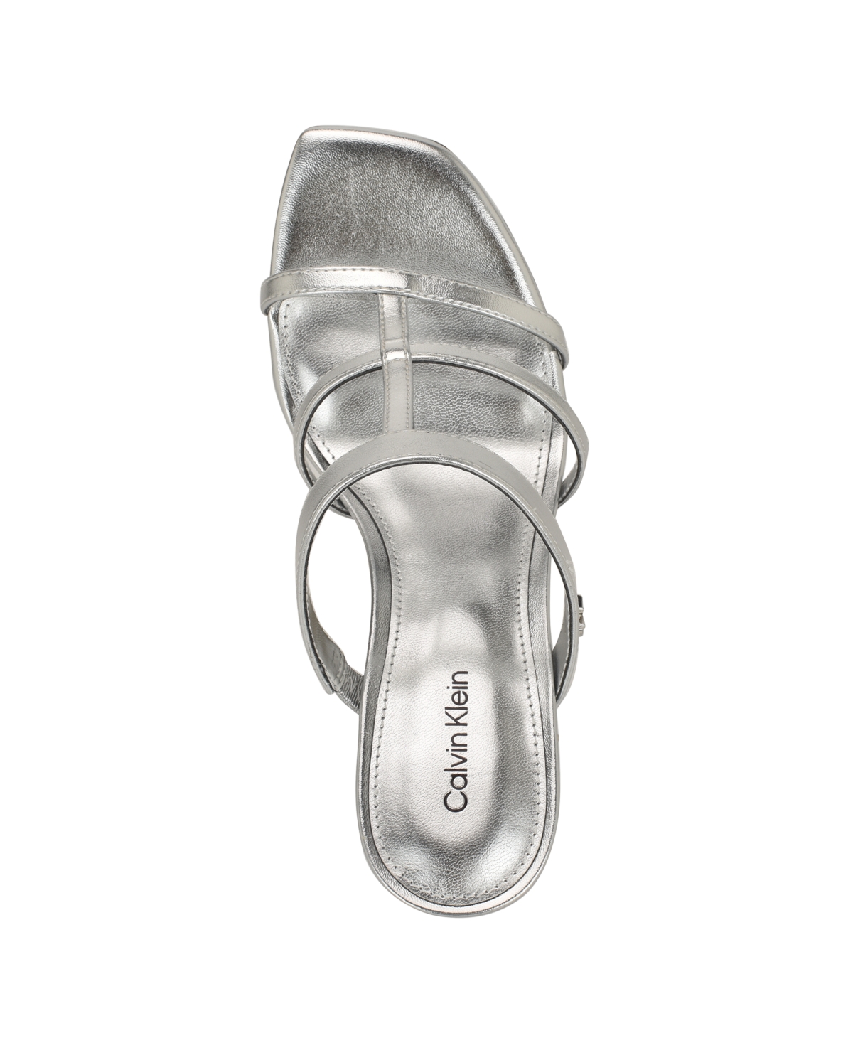 Calvin Klein Women's Hiledy Caged Slip-on Stiletto Sandals In Silver