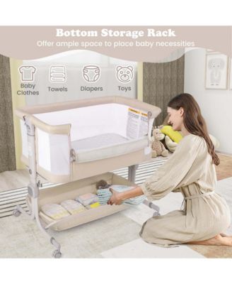 Baby Bassinet Bedside Sleeper with6-Level Adjustable Height