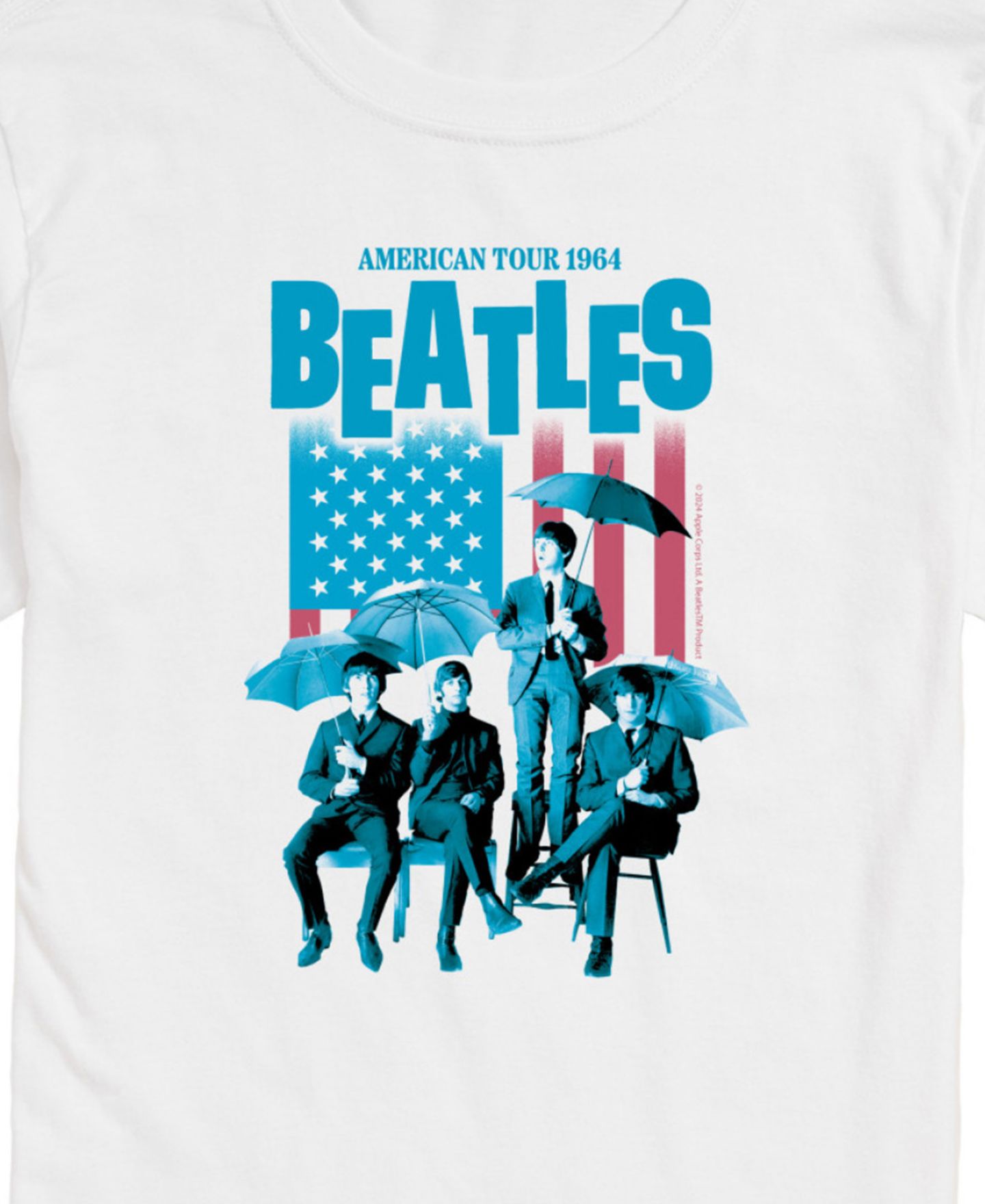Мужская футболка AIRWAVES The Beatles American Flag Short Sleeve, цвет: Белый — фото 3