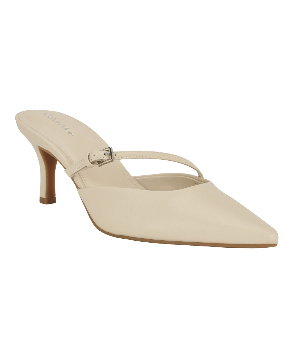 Calvin Klein Jansy Pointed Toe Mule In Light Natural