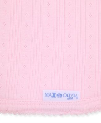 Newborn Girls Pointelle Reversible Swaddle Blanket