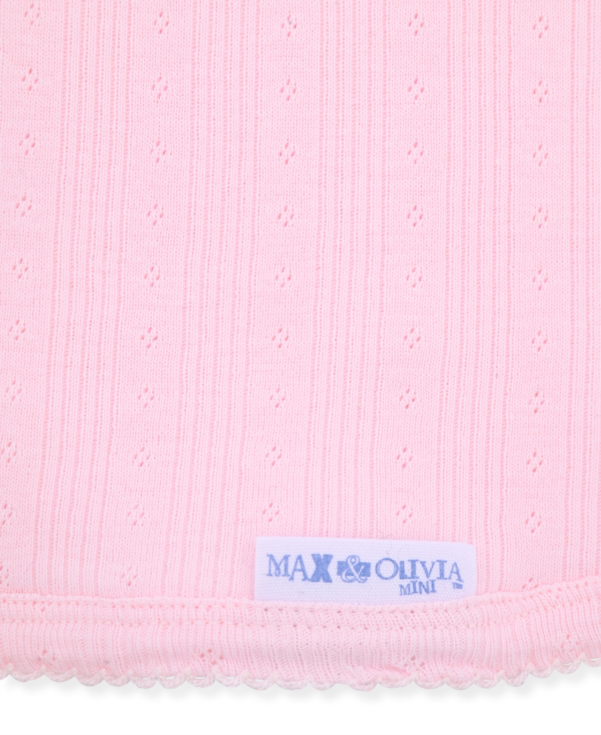 Max & Olivia Newborn Girls Pointelle Reversible Swaddle Blanket In Pink