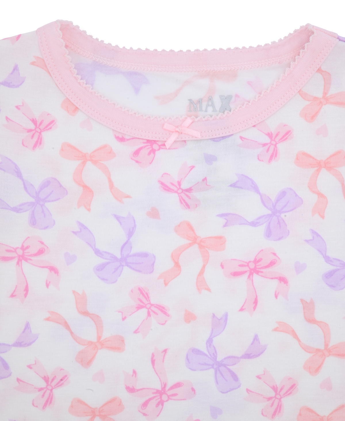 Max & Olivia Baby And Toddler Girls 3-piece Bow Print Pajama Set In Pink