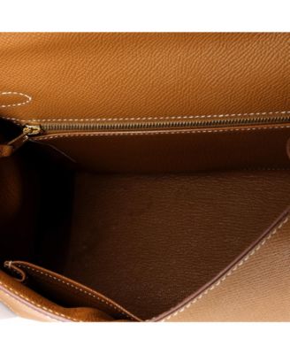Pre-Owned Hermes Kelly 25 Handbag Brown Epsom with Gold Hardware