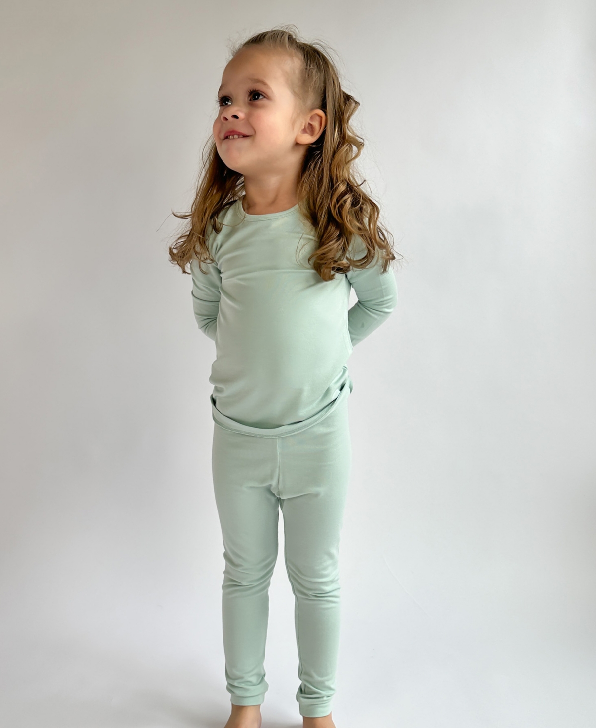 Tiny Knot Co. Baby Boys And Girls 4-piece Long Sleeve Pajama Set In Mint Daze,hazy
