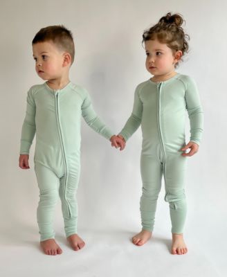 Baby Boys and Girls Convertible 2 Way Zippered Footed Coverall