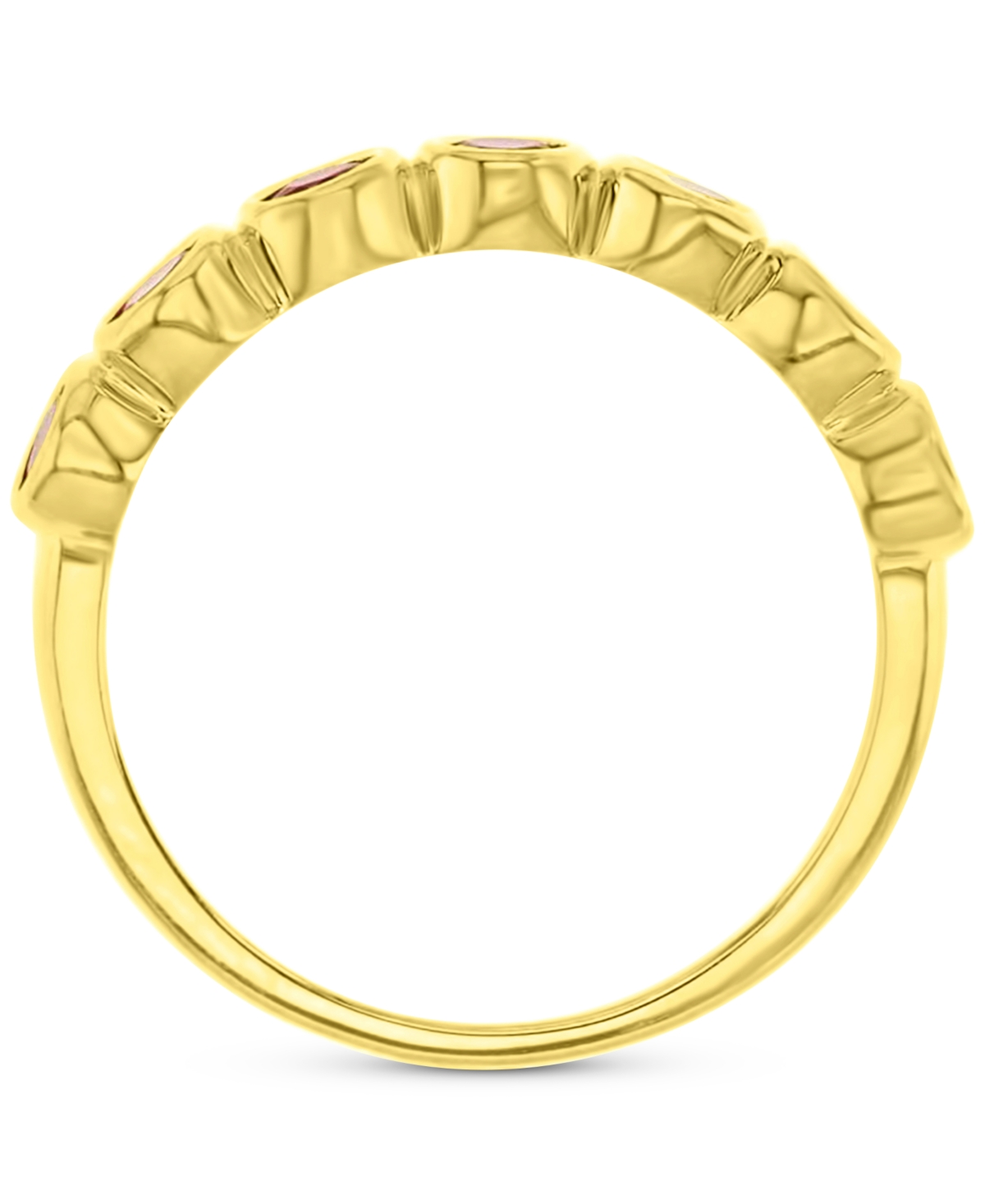 Macy's Lab-created Blue Sapphire Stack Ring (1-1/2 Ct. T.w.) In 14k Gold-plated Sterling Silver In Pink Sapphire