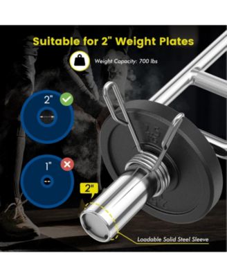 700 LBS Olympic Triceps Bar with Knurled Handles for Squats, Deadlifts, Shrugs