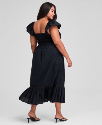 Trendy Plus Size Smocked Cotton Maxi Dress, Exclusively at Macy's 