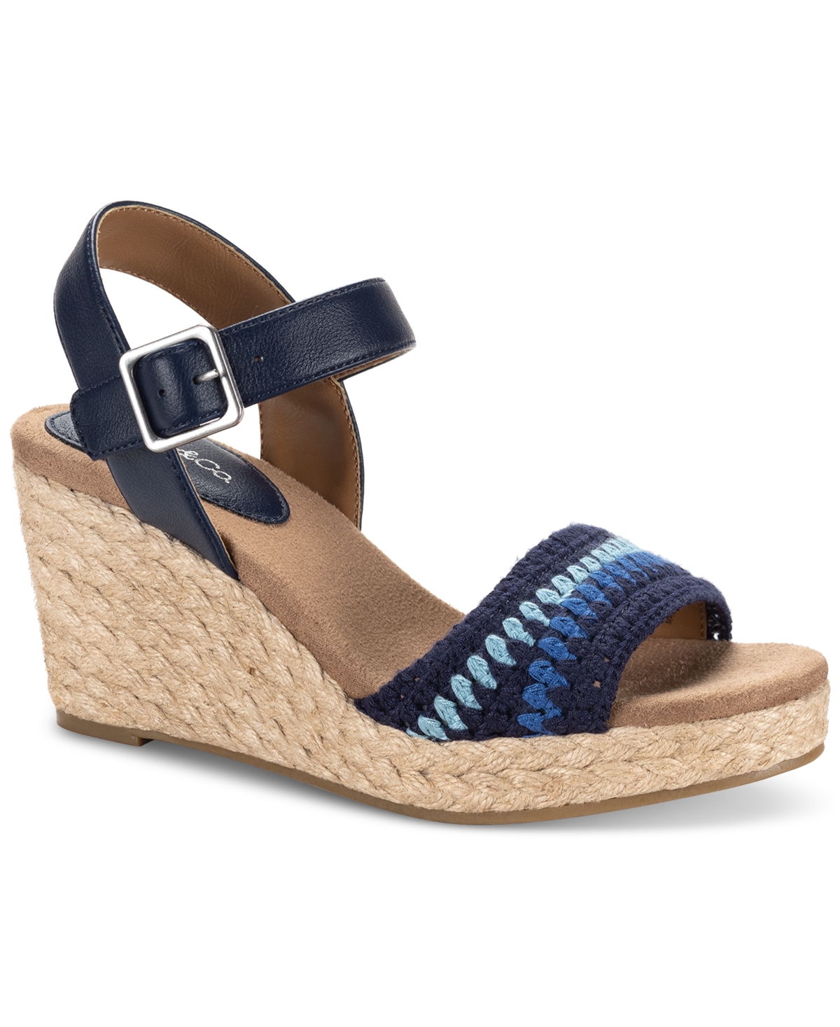 Style & Co Women's Siggyy Wedge Sandals, Exclusively At Macy's In In Blu Cro