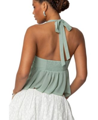 Women's Sequin Chiffon Split Front Top