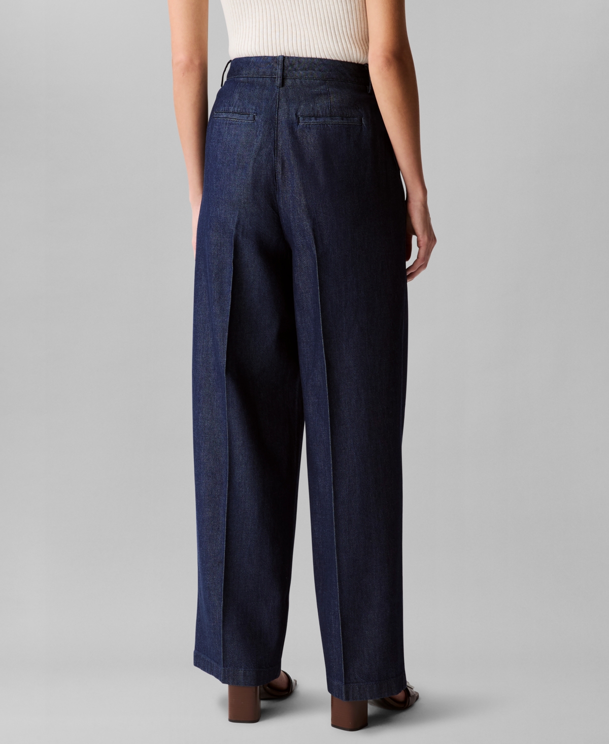 CALVIN KLEIN WOMEN'S RELAXED DENIM WIDE-LEG TROUSERS 