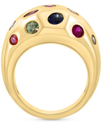 Multi Sapphire (2-1/3 ct. t.w.) Ring in 14k Gold Over Silver