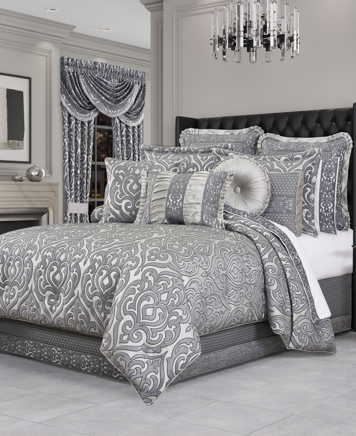 J Queen New York Bolero Decorative Pillow, 20" X 20" In Pewter