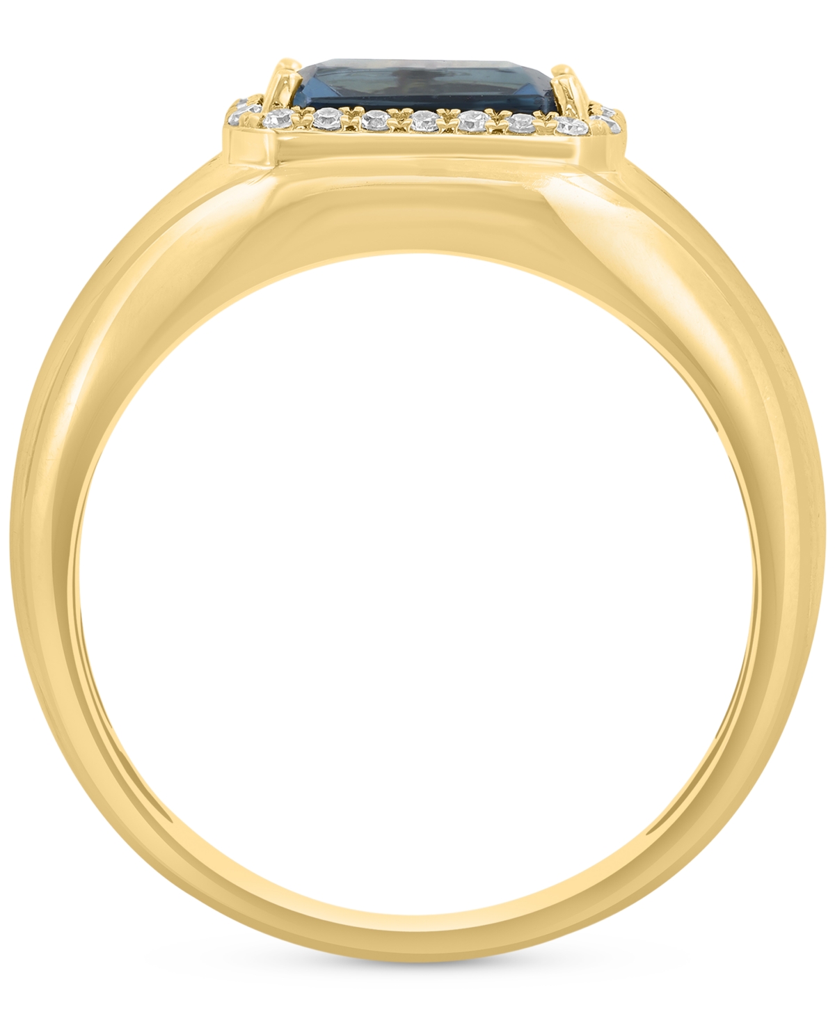 Effy Collection Effy London Blue Topaz (2-1/3 Ct. Tw.) & Diamond (1/6 Ct. T.w.) Ring In 14k Gold Over Silver In Blue