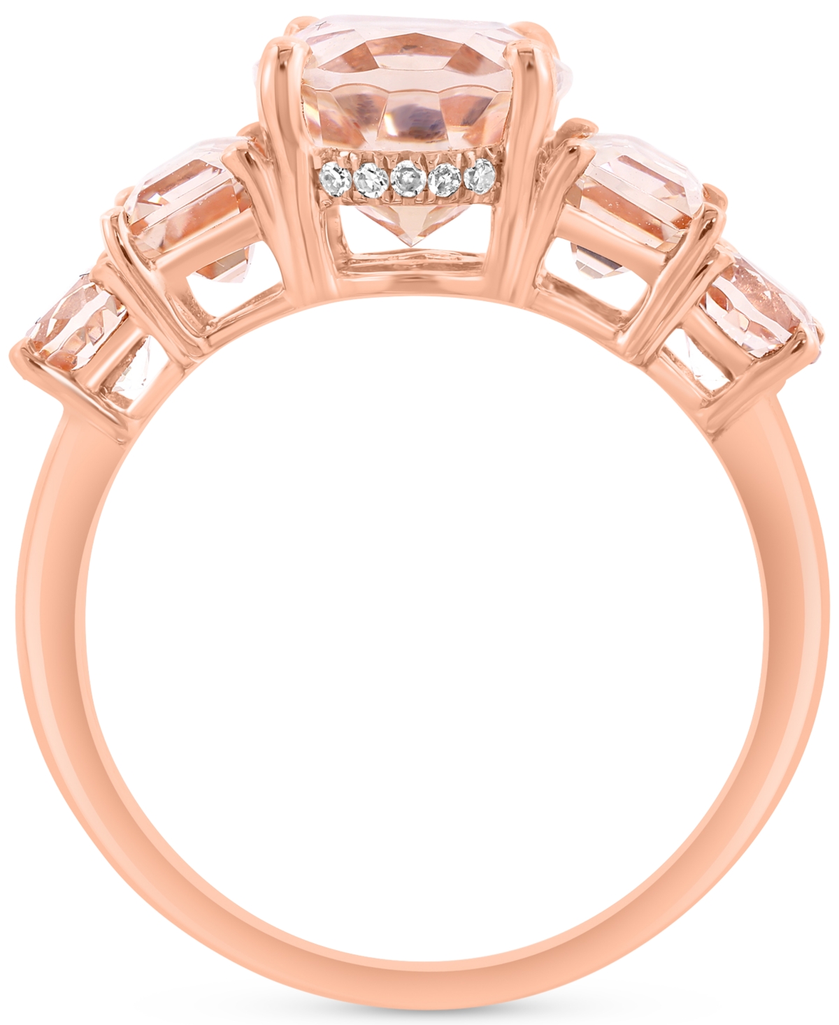 Effy Collection Effy Morganite (4 Ct. Tw.) & Diamond (1/20 Ct. T.w.) Ring In 14k Rose Gold In Morganite