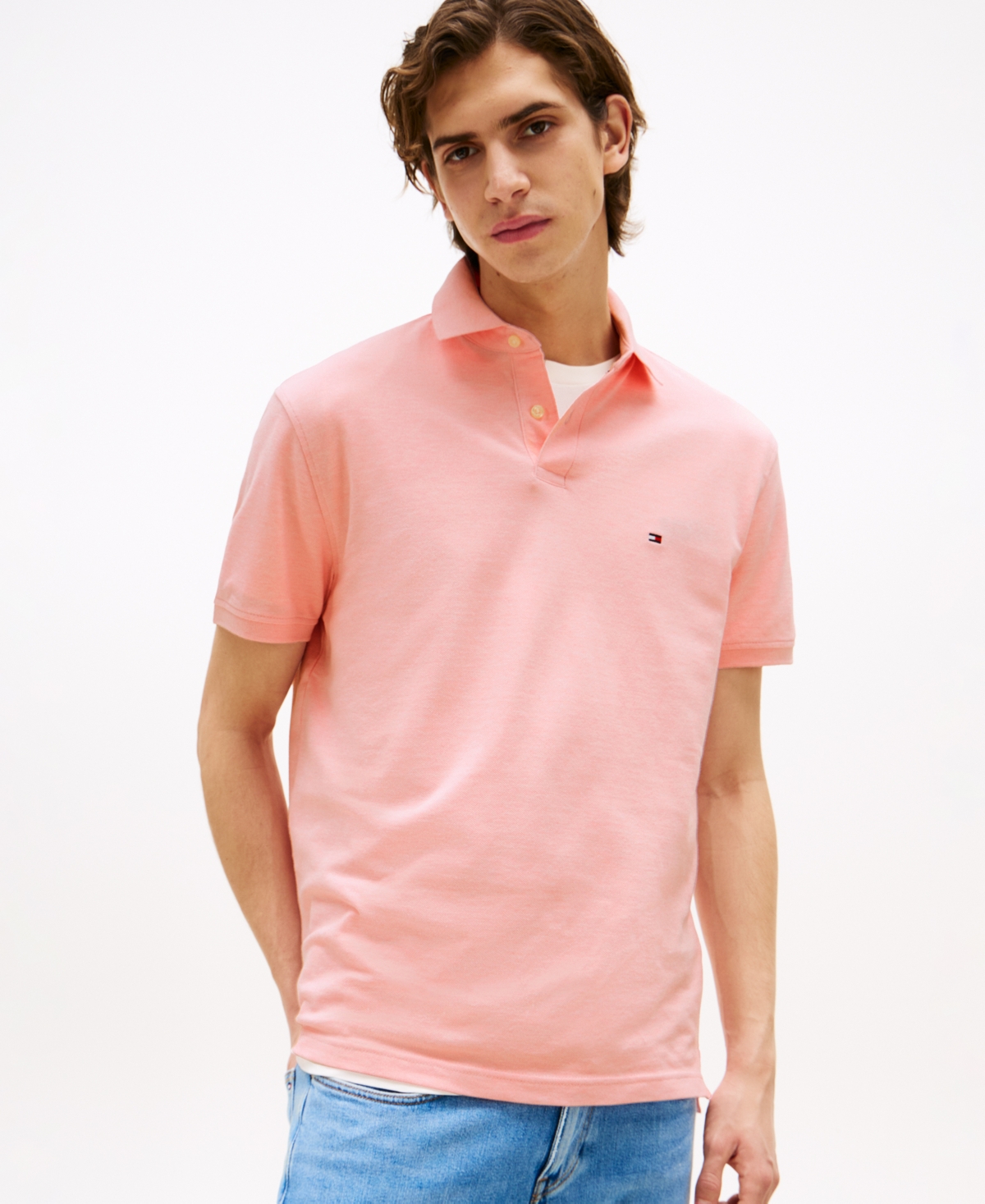 Tommy Hilfiger Slim Fit Jersey Knit Polo In Pink