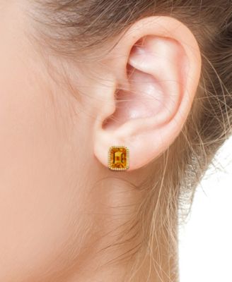EFFY&reg; Citrine Stud Earrings (5-5/8 ct. tw.) in 14k Gold-Plated Silver