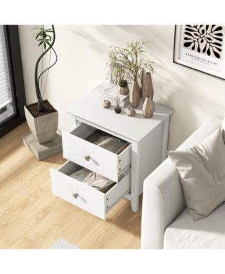 Modern Nightstand with 2 Drawers Compact Design for Small Bedrooms