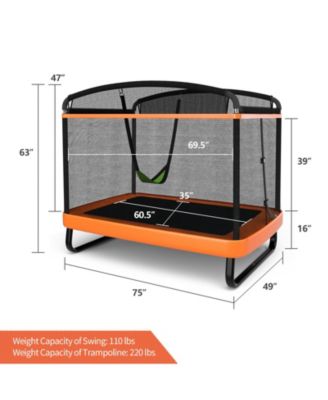 Outdoor Trampoline with Swing and Enclosure Net for Kids Jumping and Entertainment