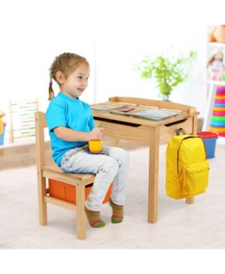 Flip-Top Kids Activity Table and Chair Set with Hidden Storage Space Fun and Organized Playtime Furniture