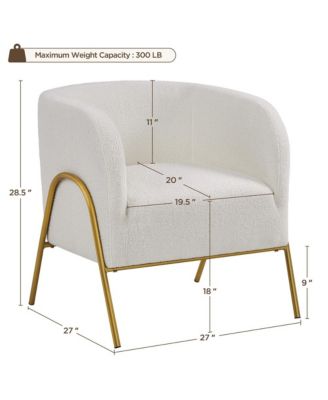 Contemporary Accent Armchair with Gold-tone Metal Legs
