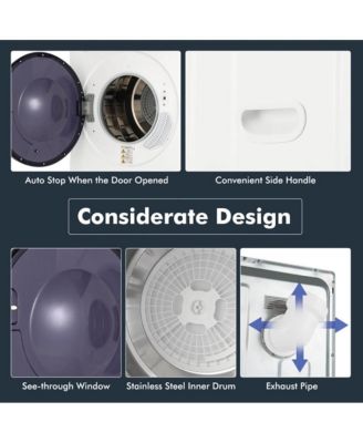 2.6 Cu.ft Compact Clothes Dryer with Touch Panel and 2 Modes