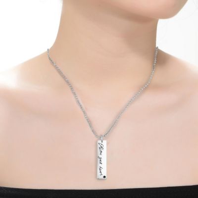 White Gold Plated "Follow Your Heart" Pendant Necklace