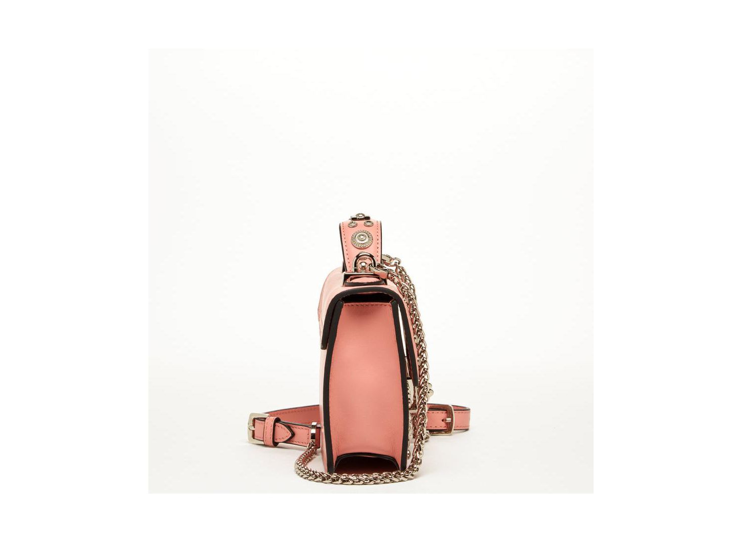 Women s Pink Leather Crossbody Bag Studded Shoulder Purse with Top Handle Embellished Handbag for Evening & Casual Outfits