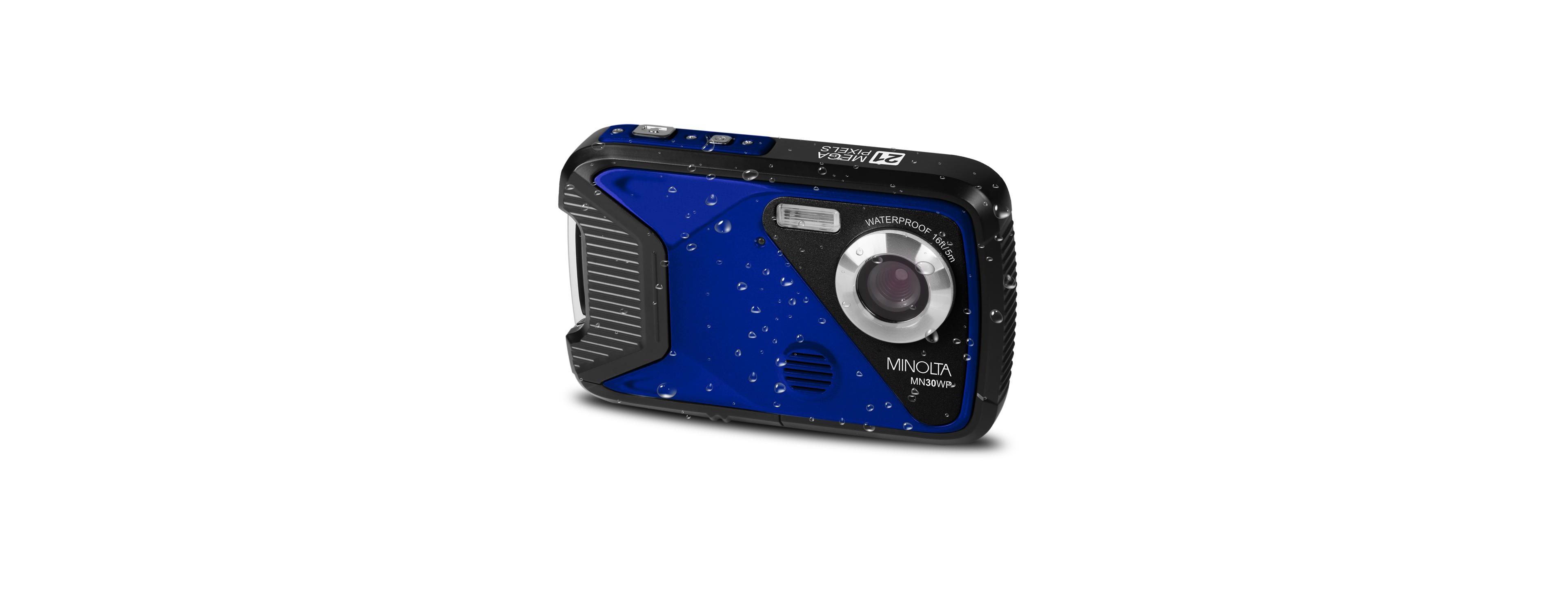 Minolta MN30WP 21MP Full Hd 2.8" Touch Lcd Screen Waterproof Digital Camera, Blue