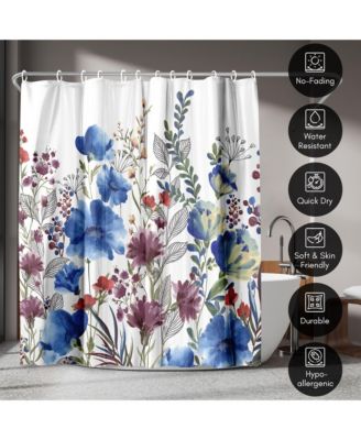 Floral Shower Curtain, Water-Resistant, 71" x 74"