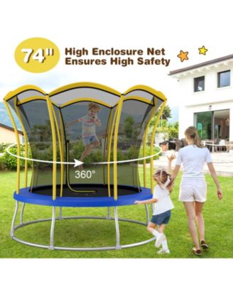Outdoor Unique Flower Shape Trampoline with Enclosure Net