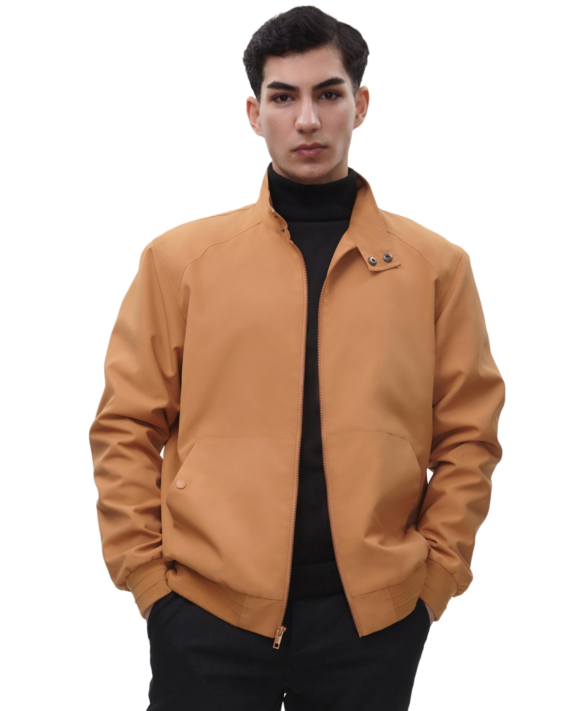 Men's Classic Full Zip Bomber Jacket - Copper