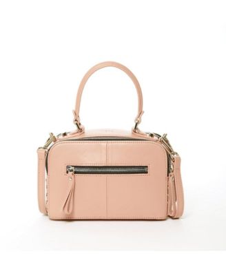 Woven Leather Crossbody Bag Pink Purse Women's Handbag with Top Handle and Adjustable Strap