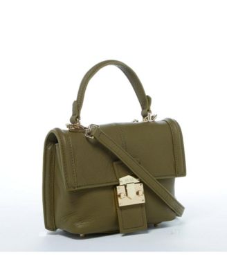 Leather Backpack Purse for Women Convertible Crossbody Bag for Travel Olive Green Handbag