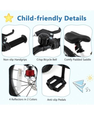 Kids Bike Adjustable with Shock Absorber and Bell Comfortable and Safe Ride for Young Cyclists