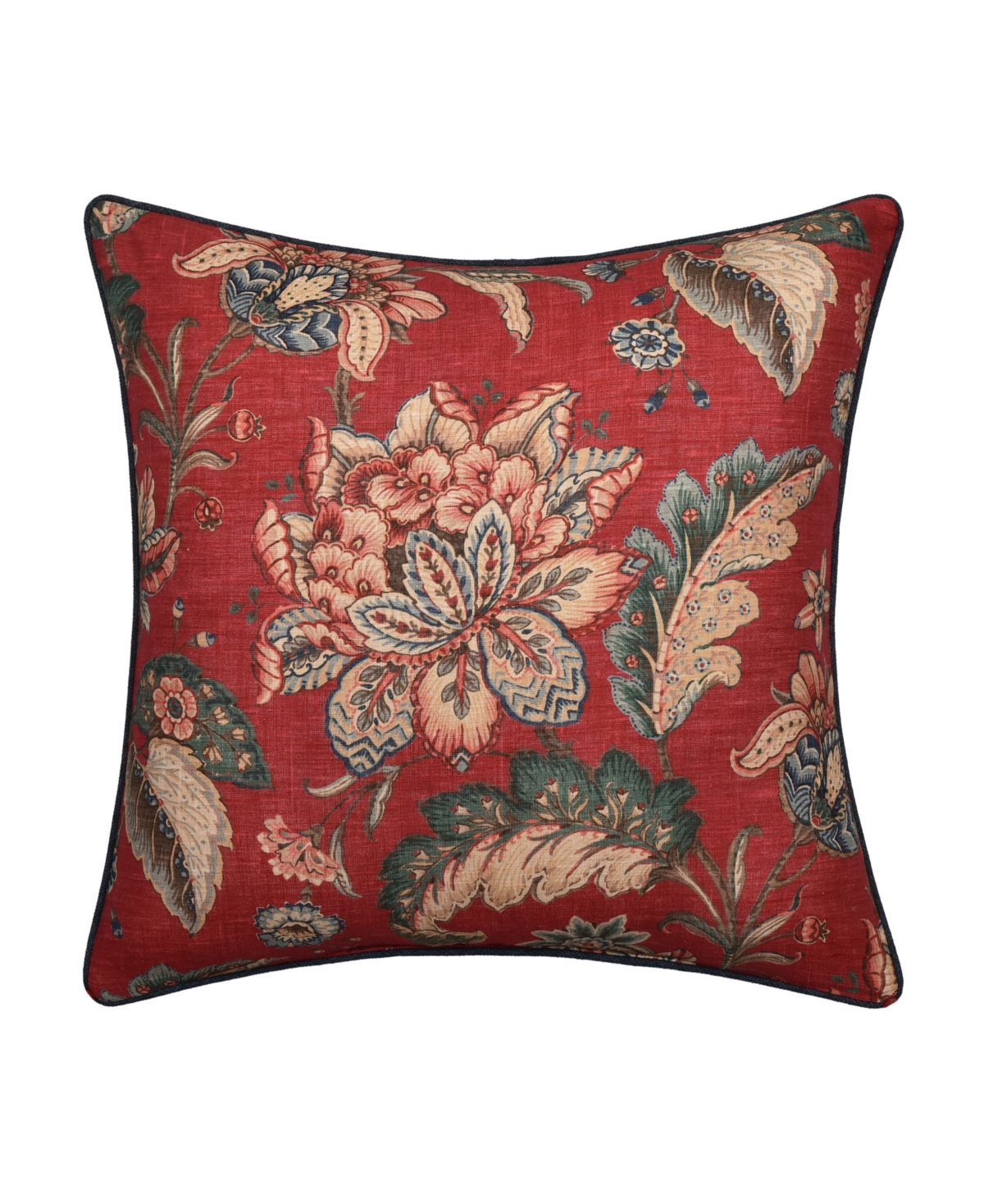 J Queen New York Enchanted Garden Decorative Pillow, 20" X 20" In Red