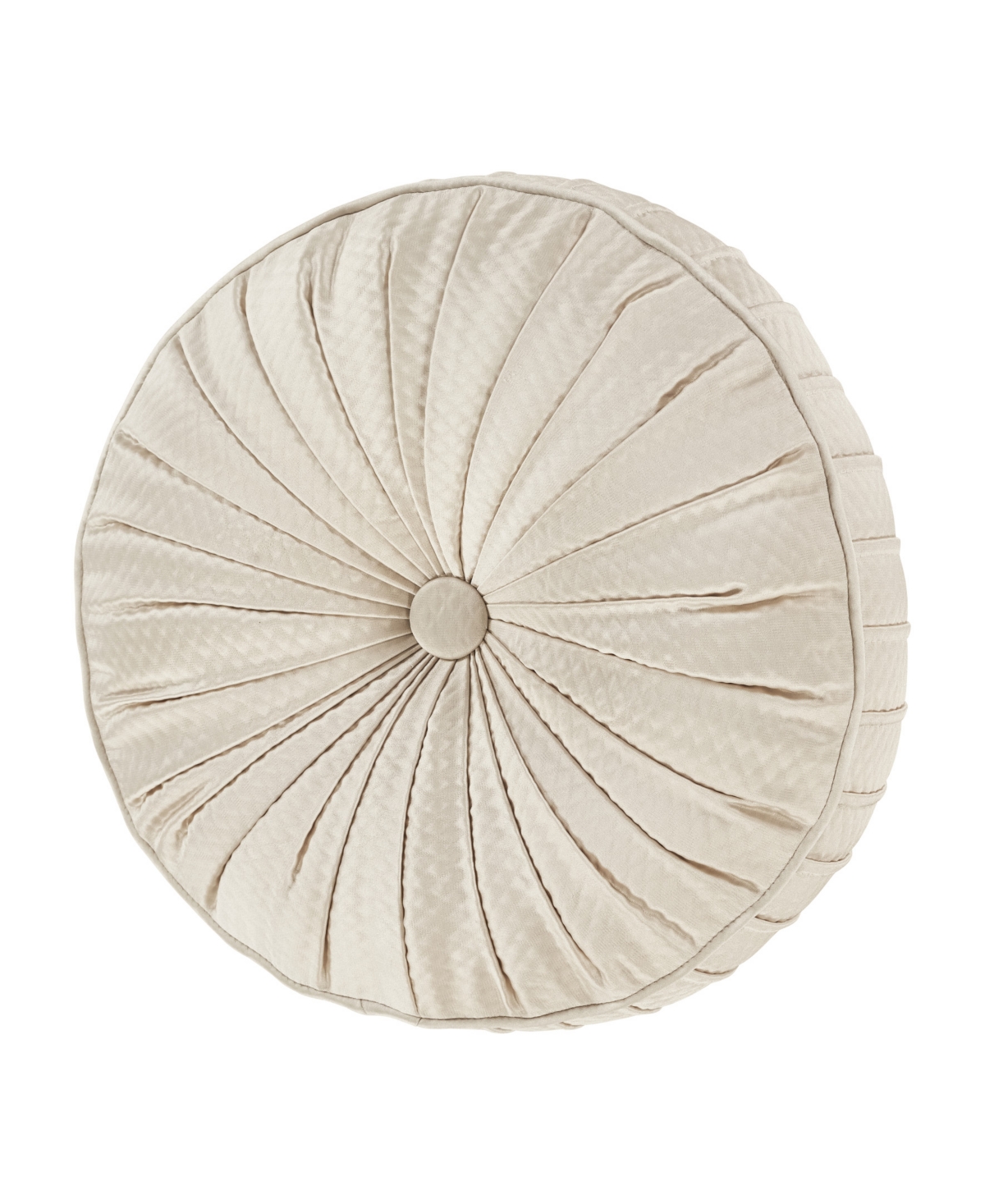 J Queen New York Villanova Tufted Decorative Pillow, 15" Round In Alabaster