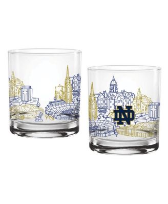 Indigo Falls - Notre Dame Fighting Irish Two-Pack 14oz. Campus Line Art Glass