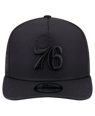Men's Black Philadelphia 76ers Vented 9FIFTY A-Frame Snapback Hat