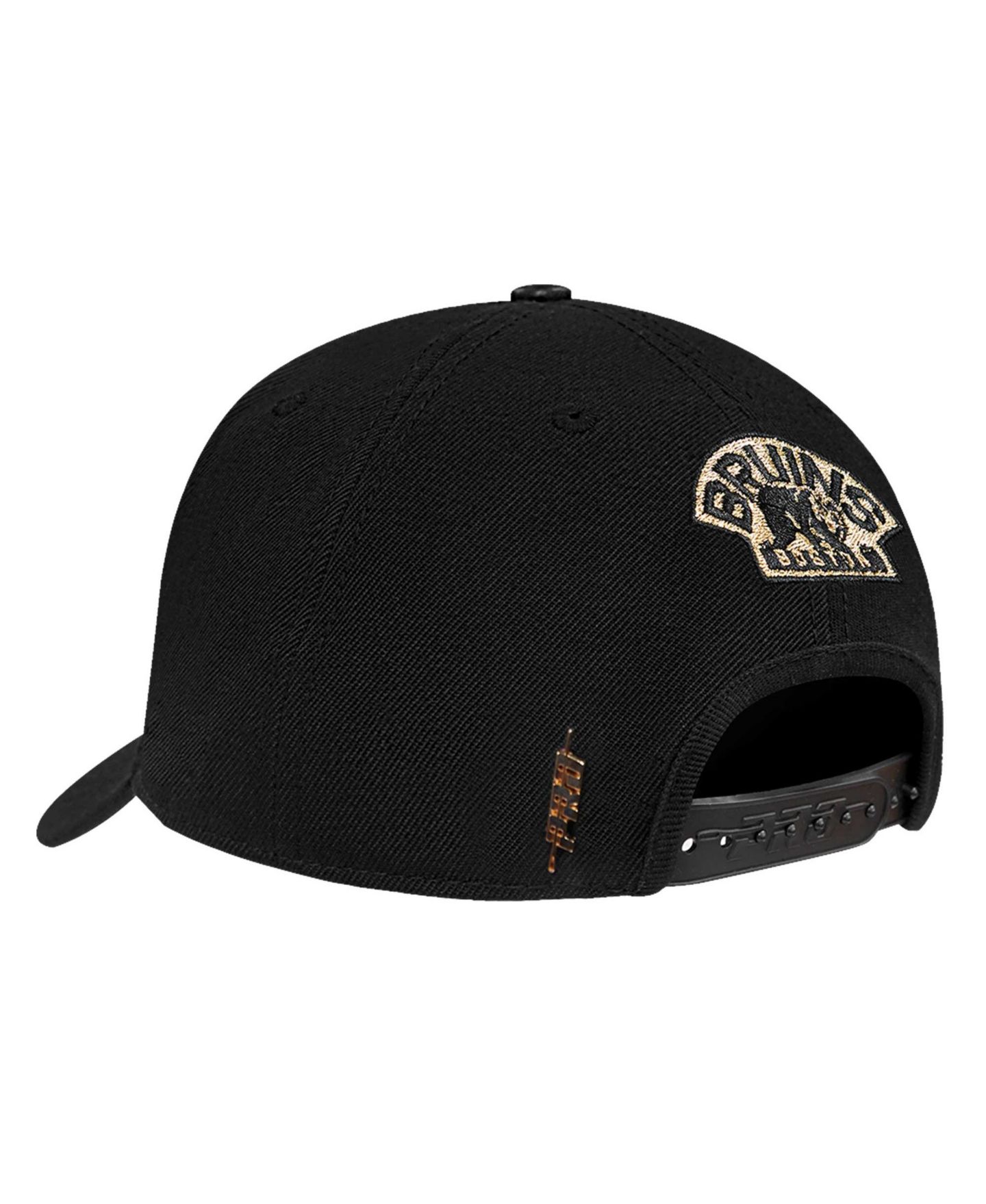 Мужская кепка Pro Standard Black Boston Bruins Metallic Logo Pinch Front Adjustable Hat — фото 2