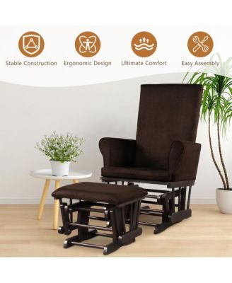 Baby Nursery Relax Rocker Rocking Chair Glider & Ottoman Set