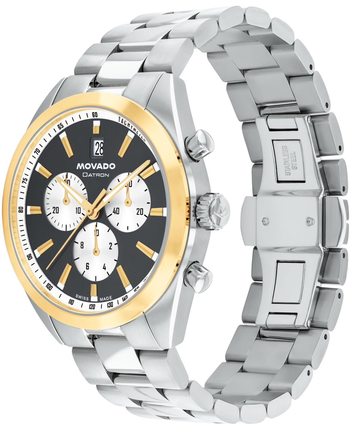 Movado Men's Datron Swiss Quartz Chronograph Stainless-steel Watch, 41mm In Silver-tone