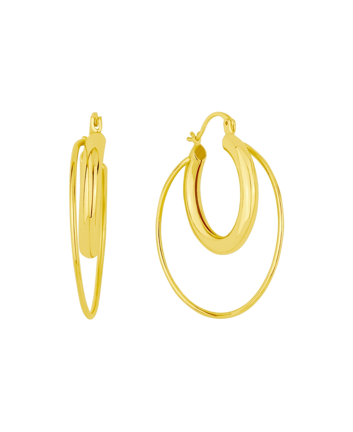 And Now This Double Row Hoop Earrings In Gold